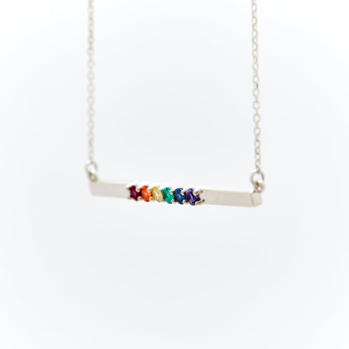 Aspen Rainbow Unity bar necklace