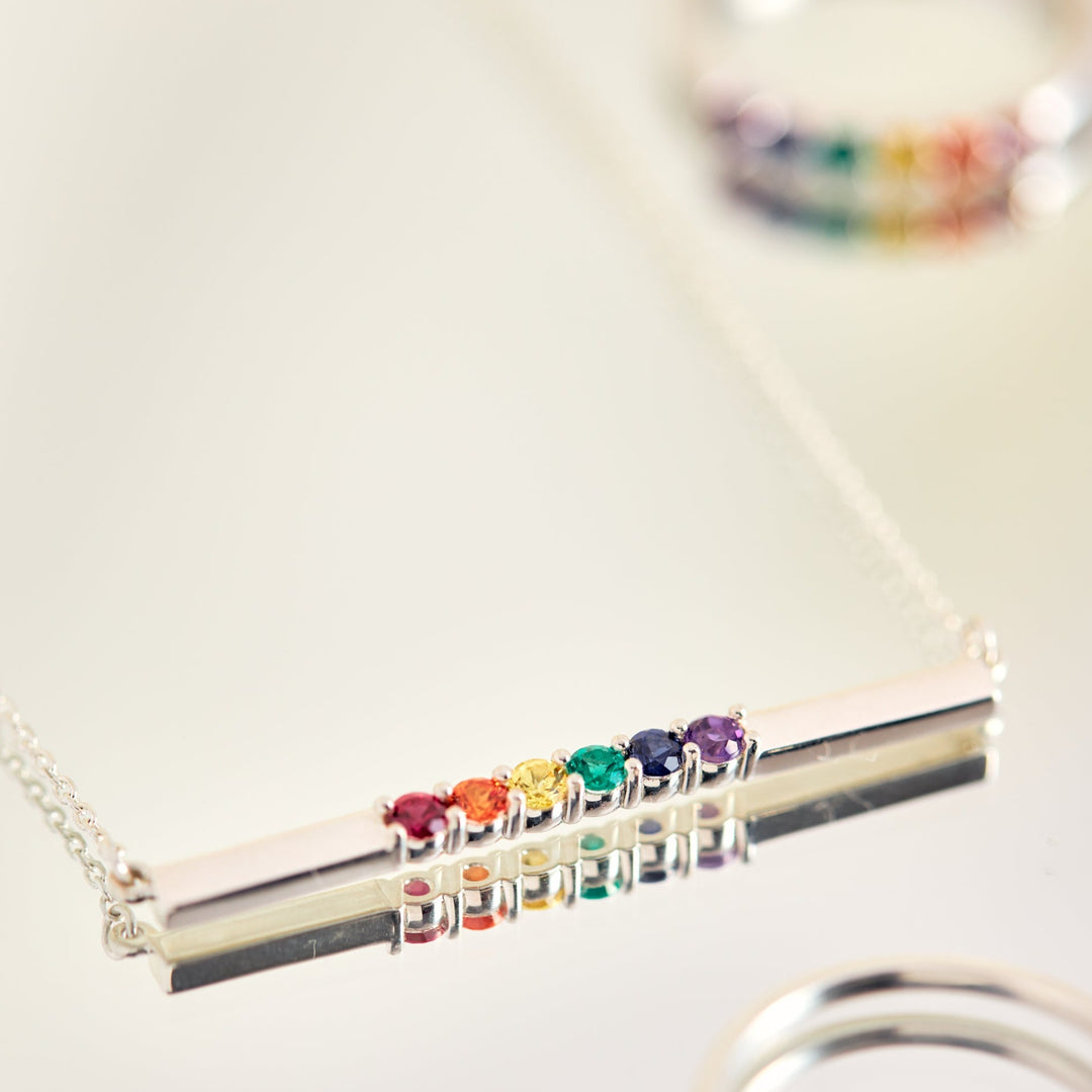 Aspen Rainbow Unity bar necklace