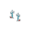 Sterling Silver Oxidized Turquoise Cactus Earrings