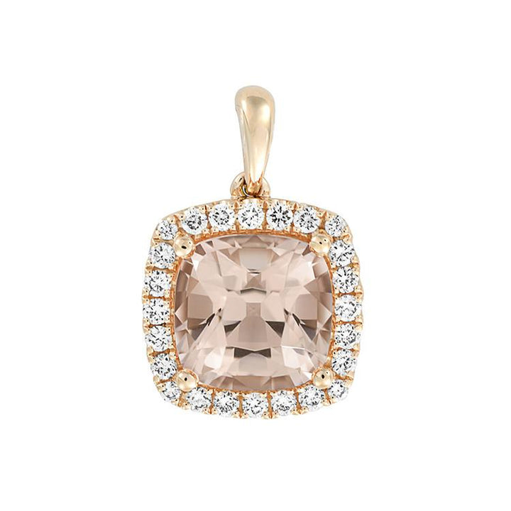 Rose Gold Morganite & Diamond Necklace