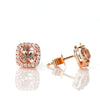 *In Stock!* Rose Gold Morganite & Diamond Earrings