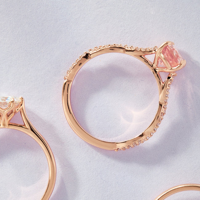 Farrah Oval Cut Rosé Sapphire Engagement Ring