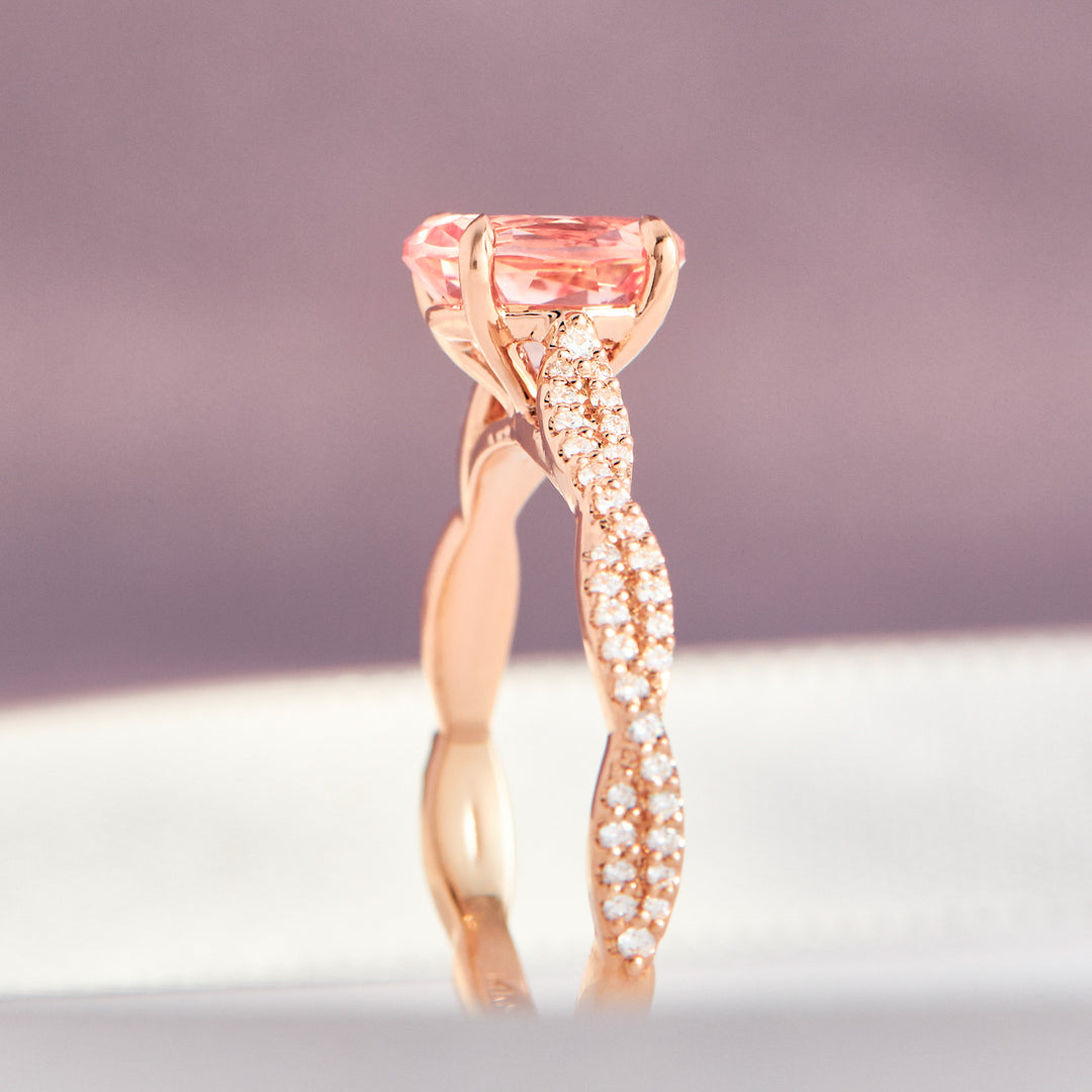 Farrah Oval Cut Rosé Sapphire Engagement Ring