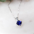 *In Stock!* Blue Sapphire & Diamond Necklace