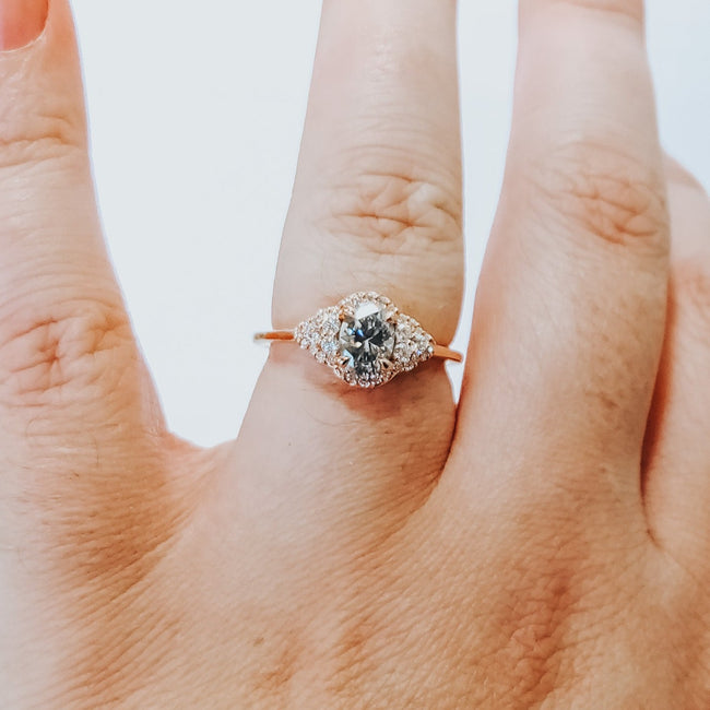 Adora Grey Moissanite Engagement Ring