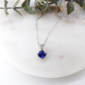*In Stock!* Blue Sapphire & Diamond Necklace